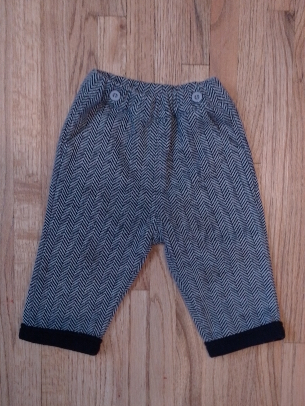 Baby 6-9 M Herringbone Knit Pants -Thick Warm Lining Gray 🩶 Fancy Pants